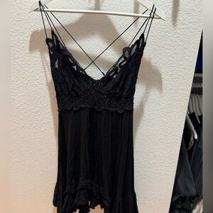 Black Lace Strappy Dress Free People